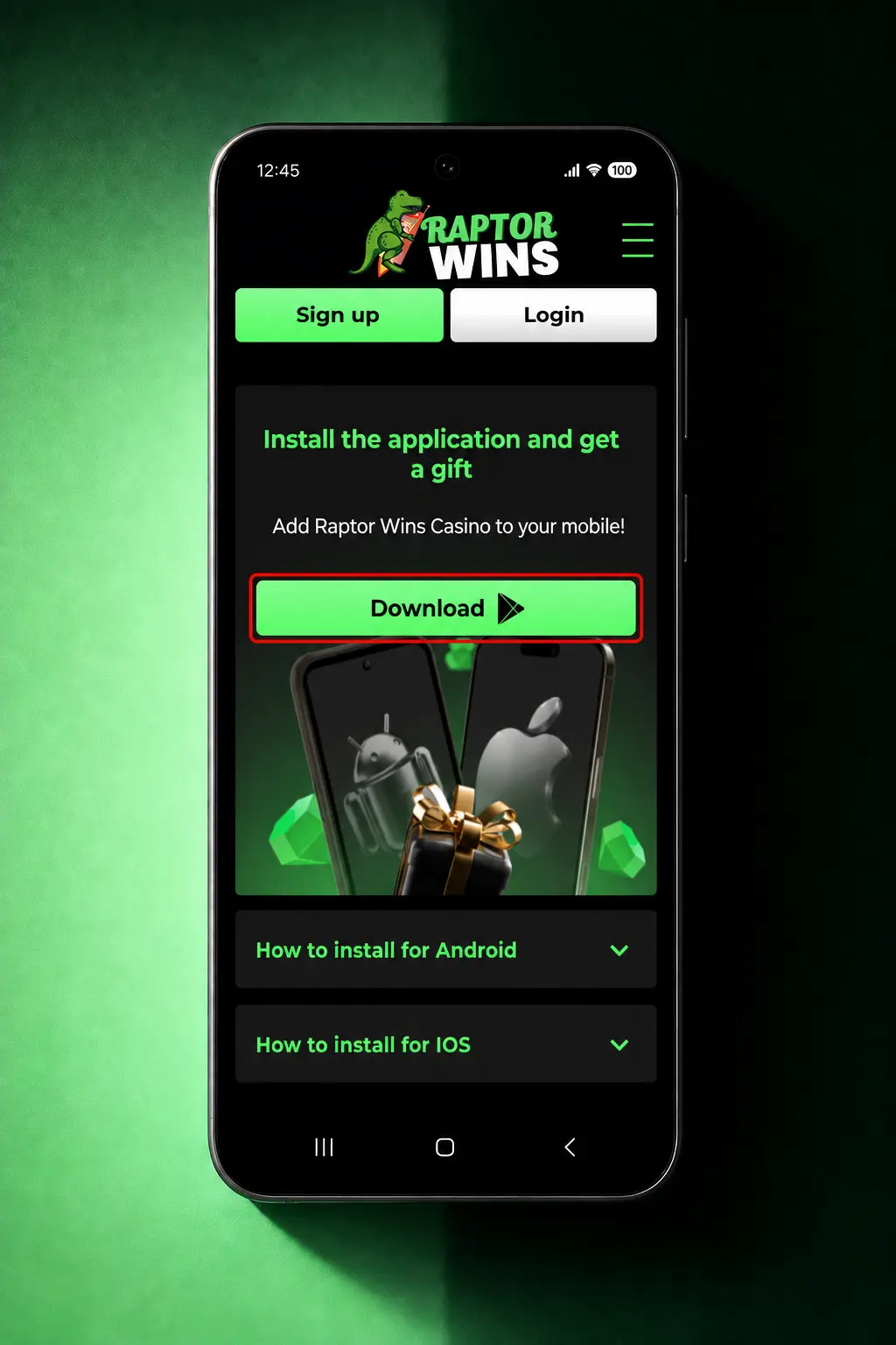 Step-by-step guide to download and install the Raptor Wins PWA app on Android via Chrome browser home screen setup