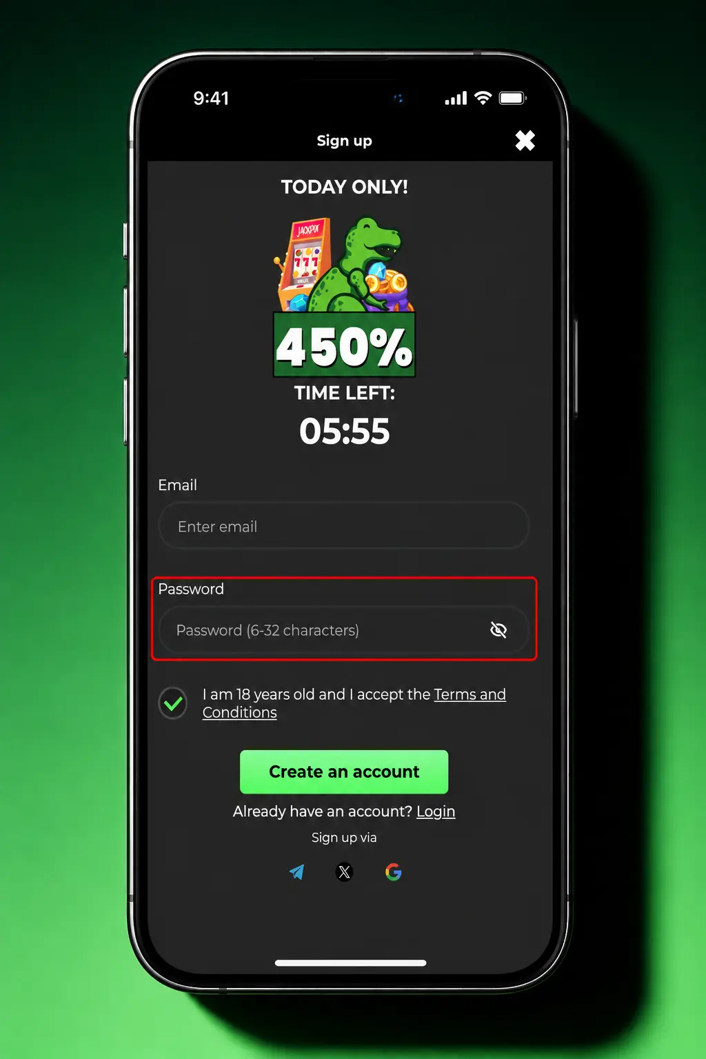 Step-by-step guide showing how to register on Raptor Wins United Kingdom, from sign up to first deposit.