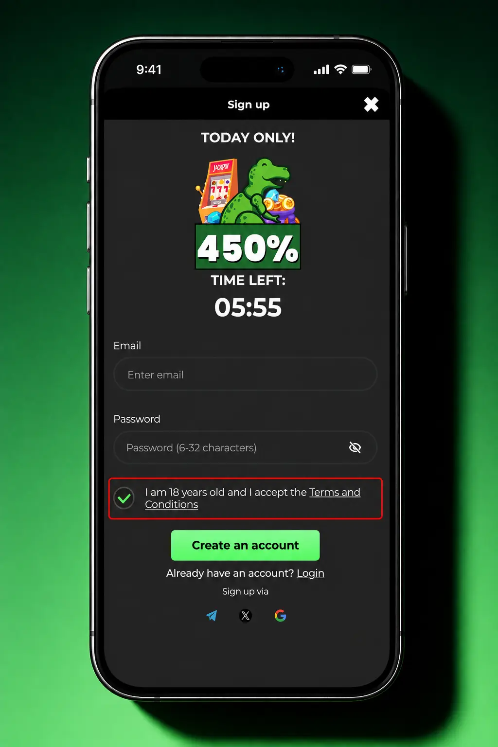 Step-by-step guide to registering an account on Raptor Wins United Kingdom, showing the sign-up form process.
